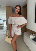 OFF SHOULDER MODEL RUFFLED PLAYSUIT