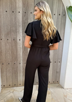 STIJLVOLLE JUMPSUIT MET V-HALS EN RUFFLE MOUWEN