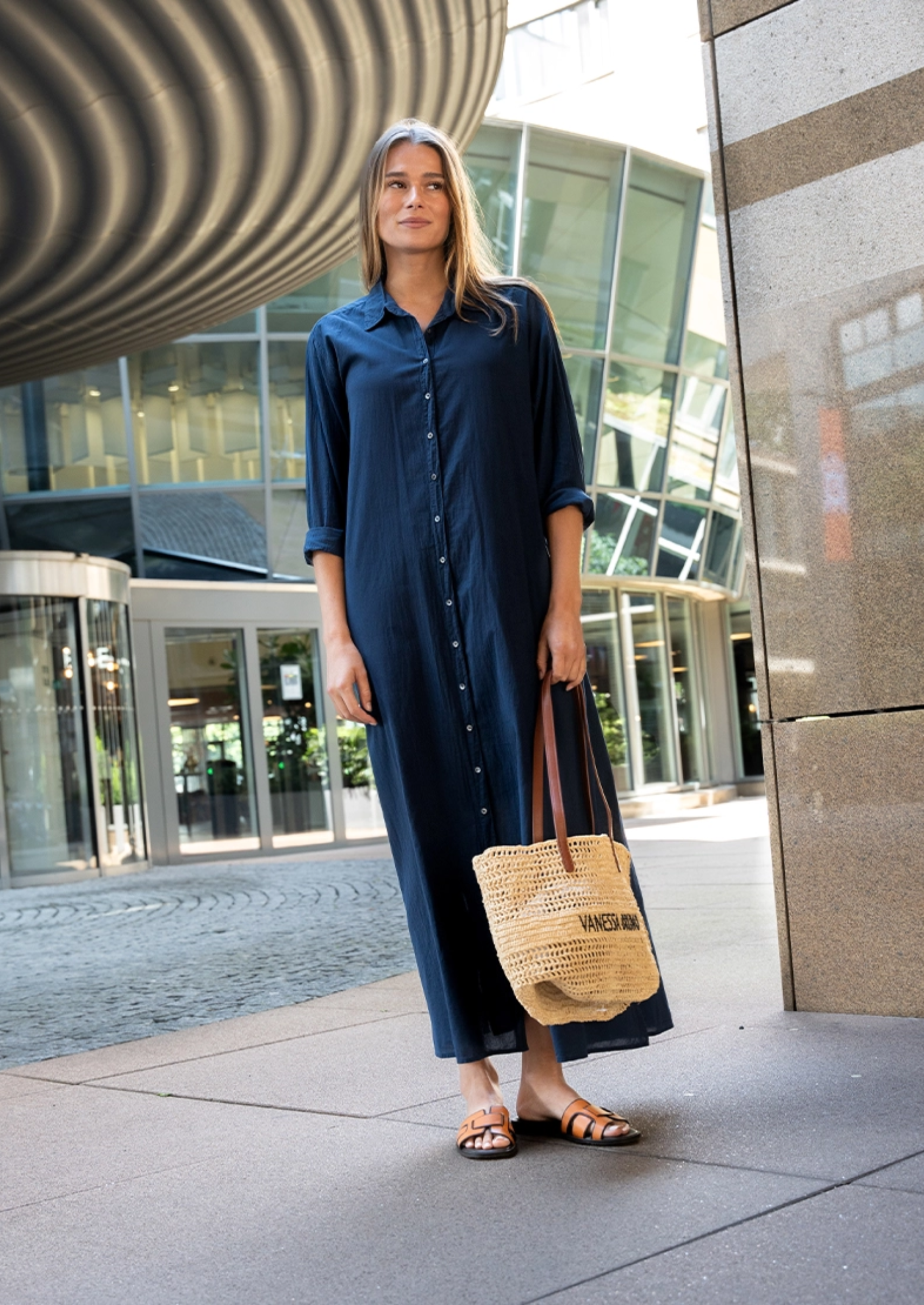 FLIP COLLAR MODEL MAXI SHIRT JURK