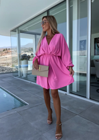 CASUAL STIJL JURK MET PUFF MOUWEN