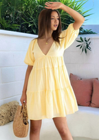 V-HALS RUFFLED MODEL MIDI JURK