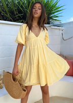 V-HALS RUFFLED MODEL MIDI JURK
