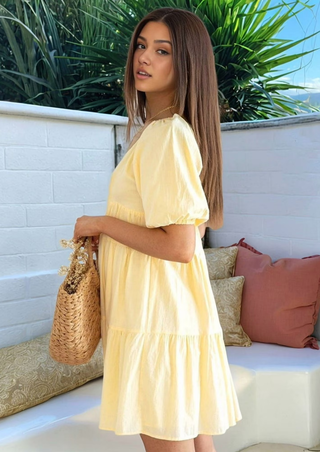 V-HALS RUFFLED MODEL MIDI JURK