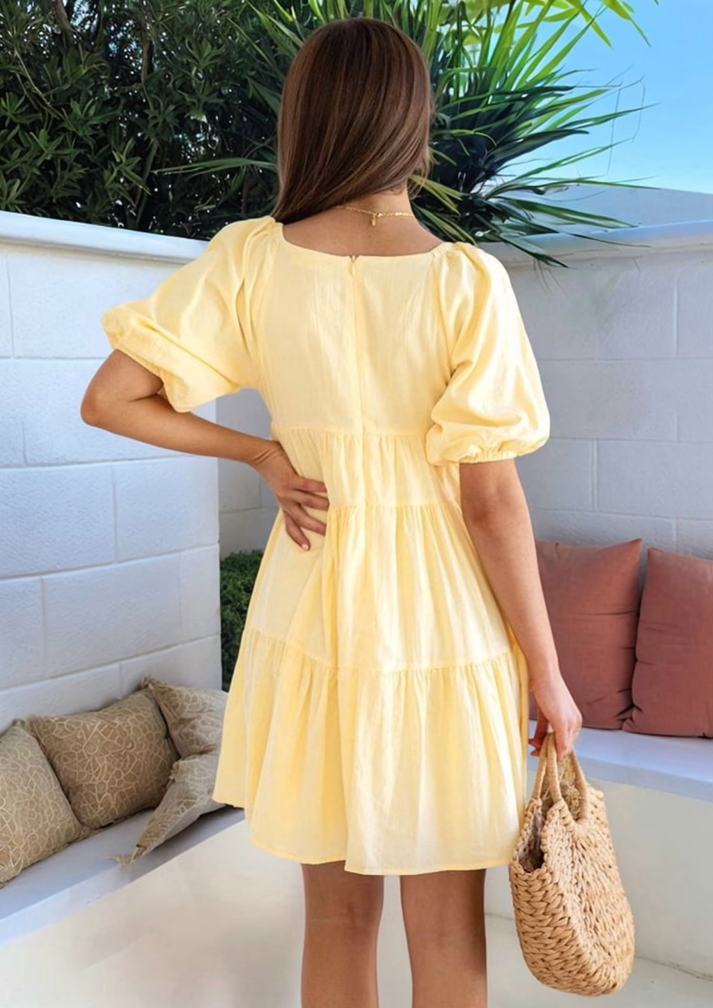 V-HALS RUFFLED MODEL MIDI JURK