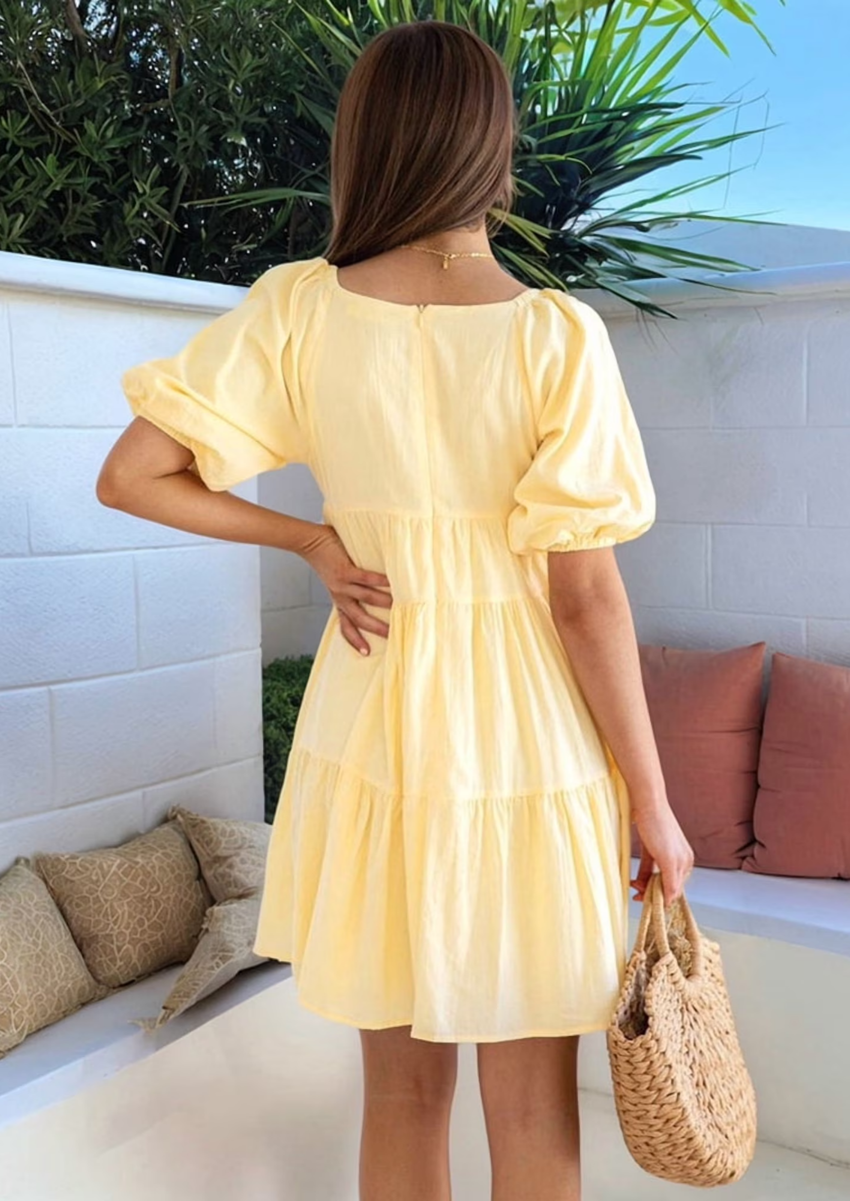 V-HALS RUFFLED MODEL MIDI JURK