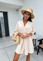CASUAL STIJL JURK MET PUFF MOUWEN