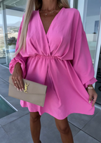 CASUAL STIJL JURK MET PUFF MOUWEN